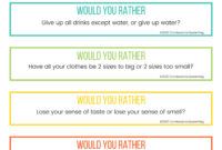100 Would You Rather Questions For Teens Etsy