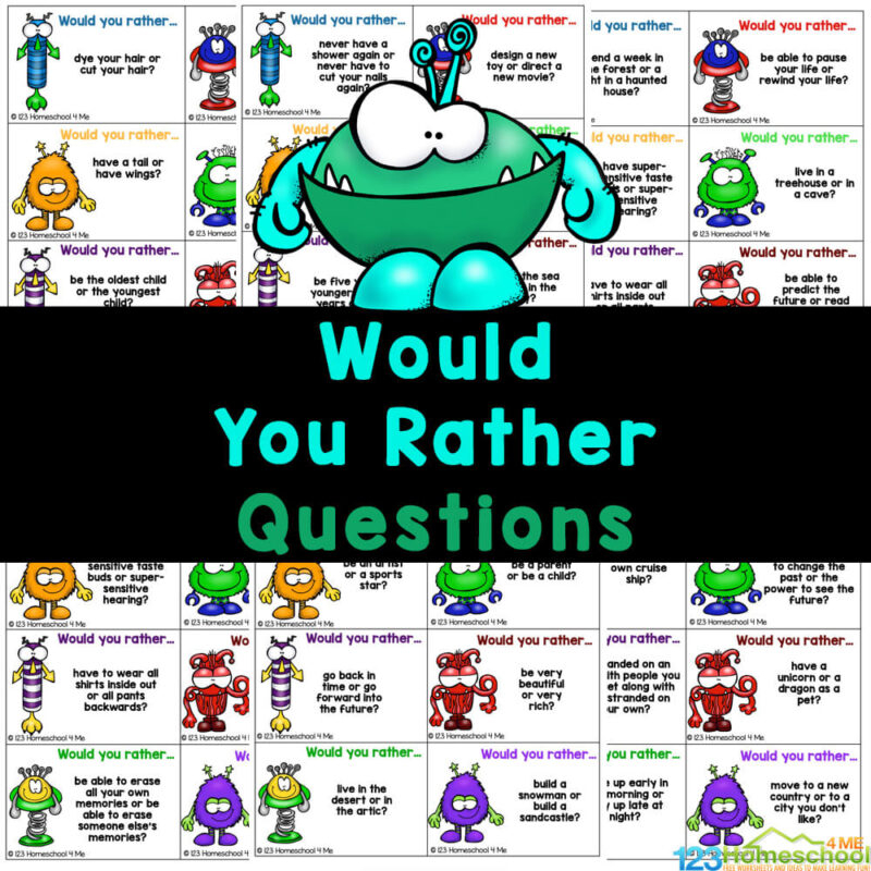 Would You Rather Questions Fun Group Printable