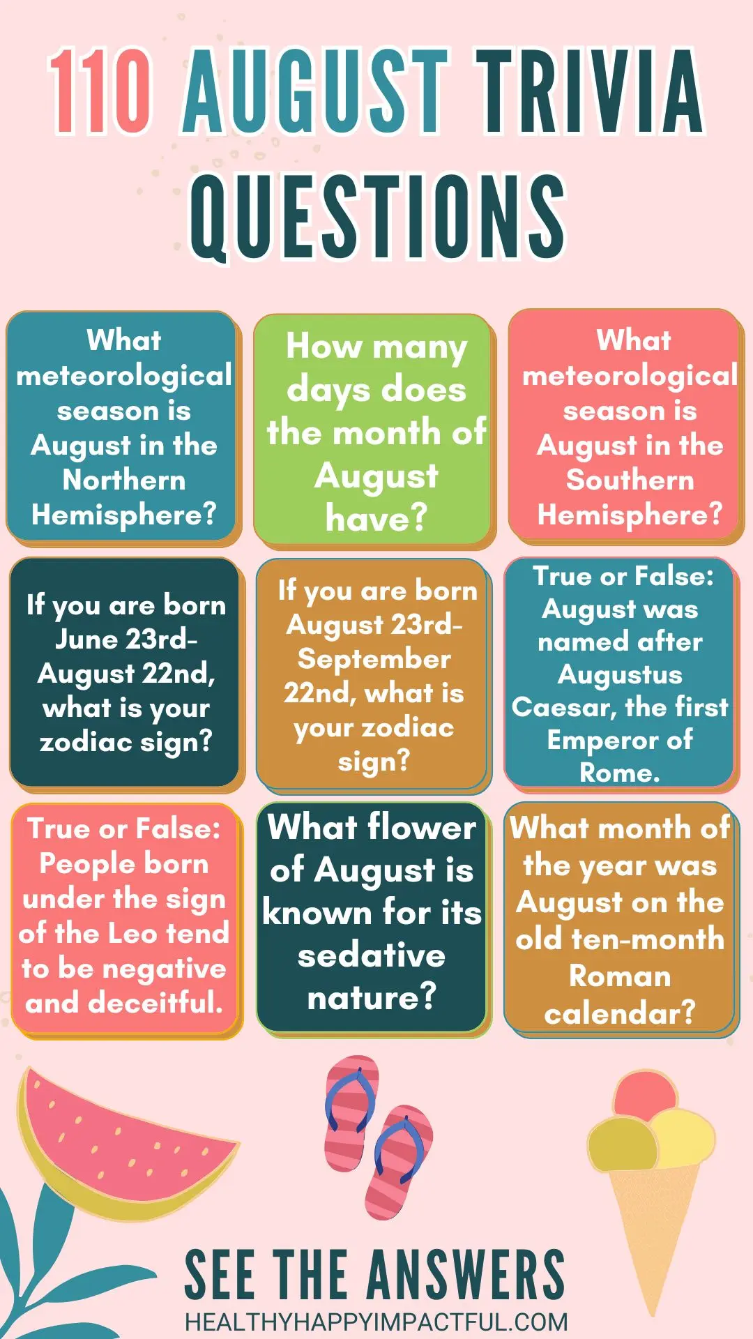 110 August Trivia Questions And Fun Facts With Answers 2025 
