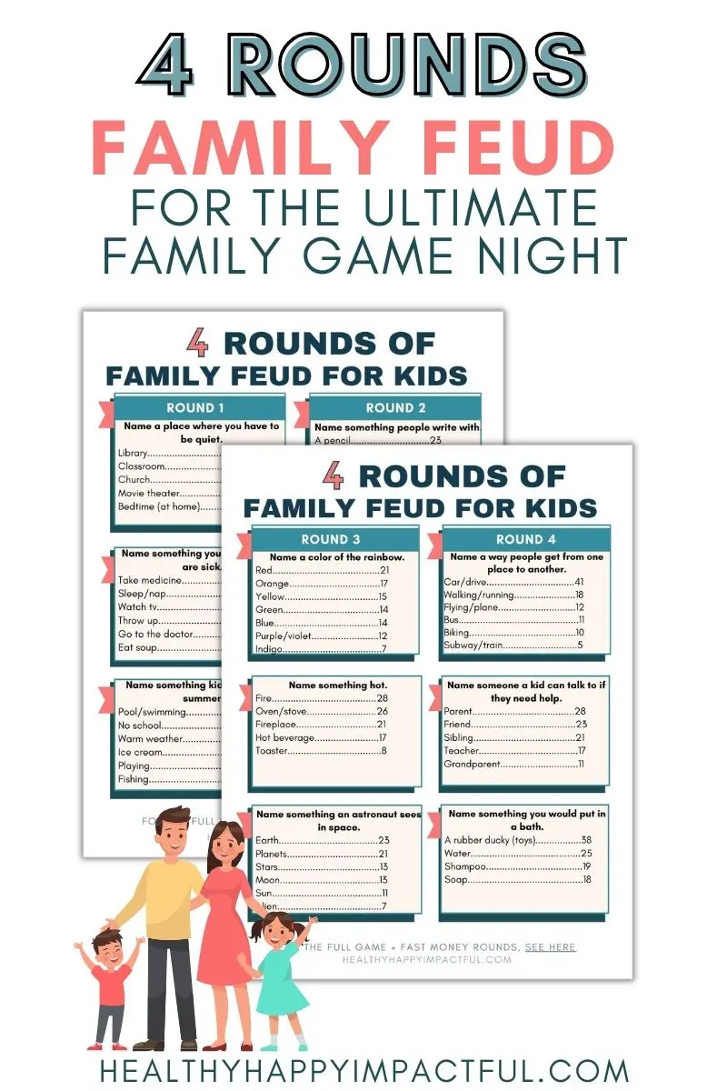 110 Best Family Feud Game Questions For Kids Teens 2025 