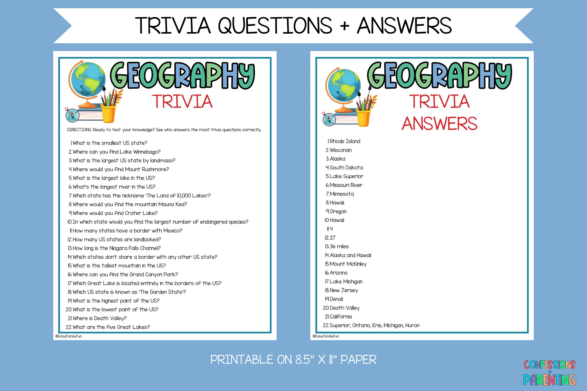 120 Geography Trivia Questions Trivia For The Classroom Homeschool Trivia Printable Trivia Games World Geography Trivia For Kids Etsy