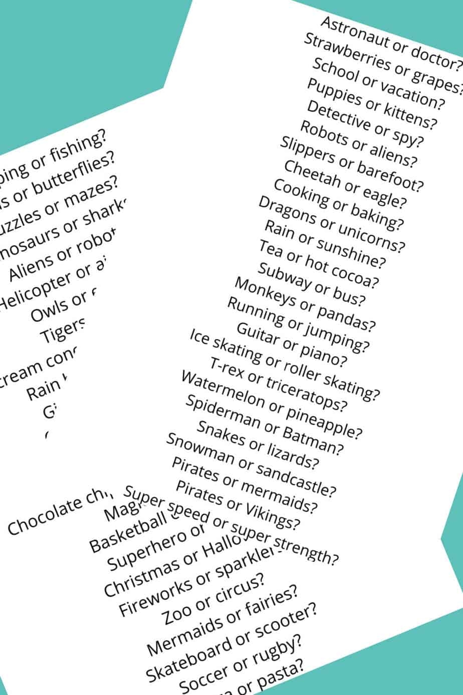 125 This Or That Questions For Kids Free Printable