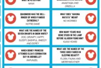 129 Disney Movie Trivia Questions And Answers Printable Worksheets Library