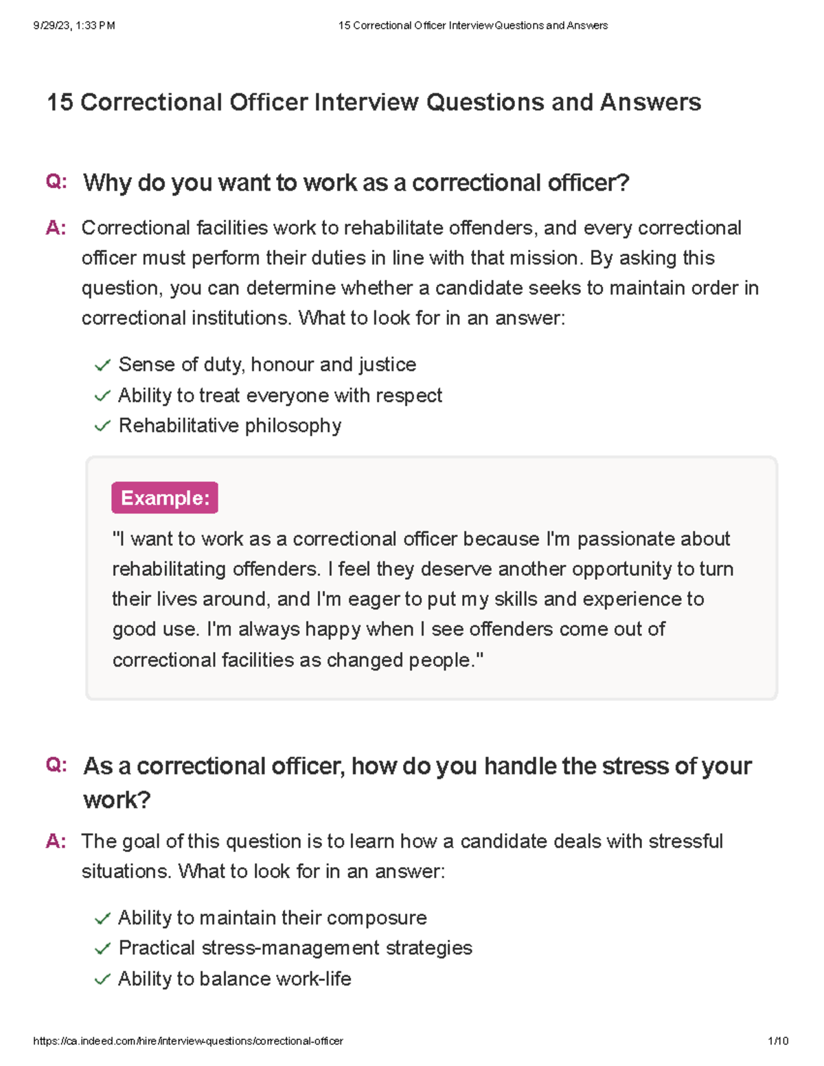 15 Correctional Officer Interview Questions And Answers By Asking This Question You Can Determine Studocu