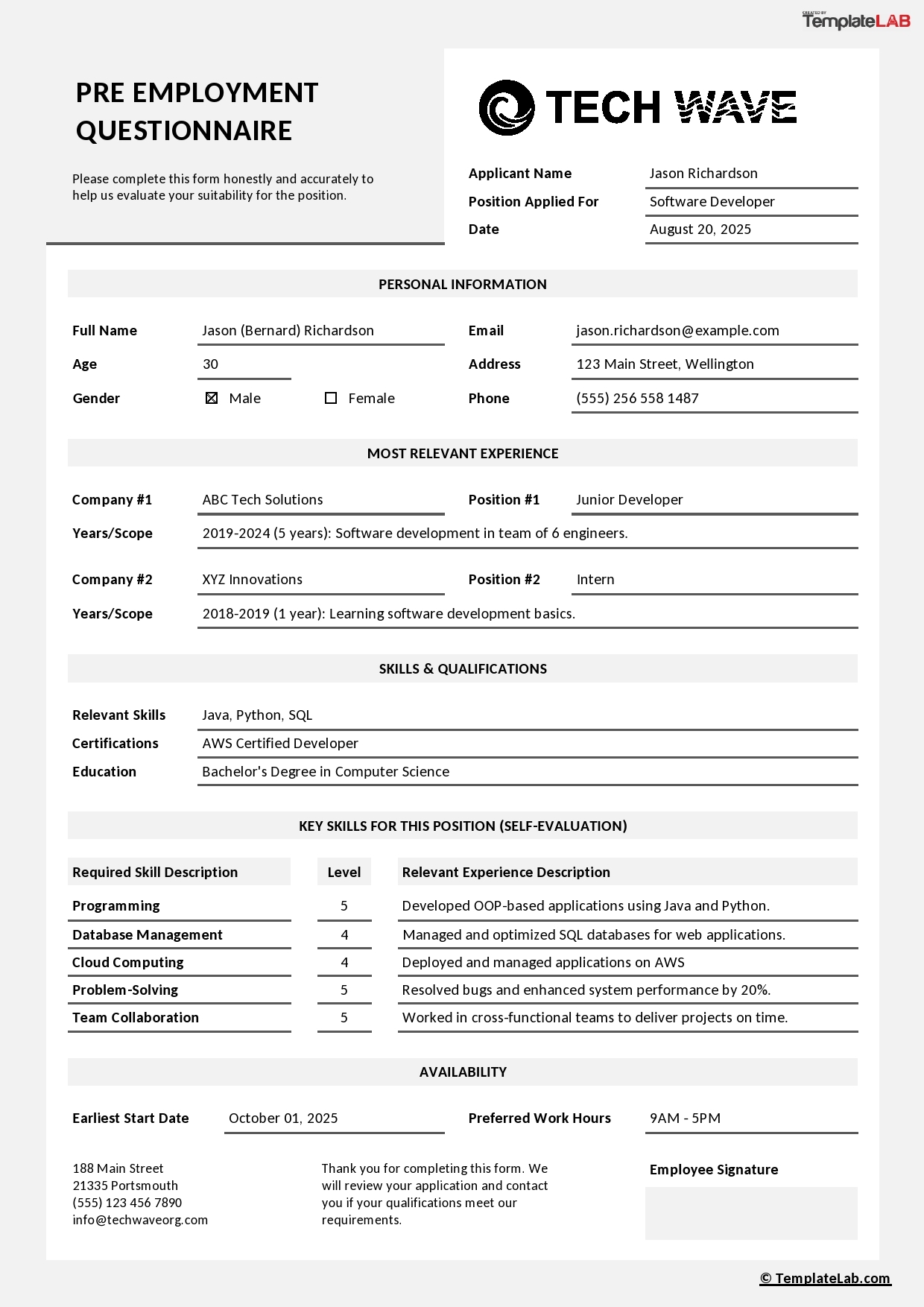 15 Free Questionnaire Templates Word PDF Excel TemplateLab