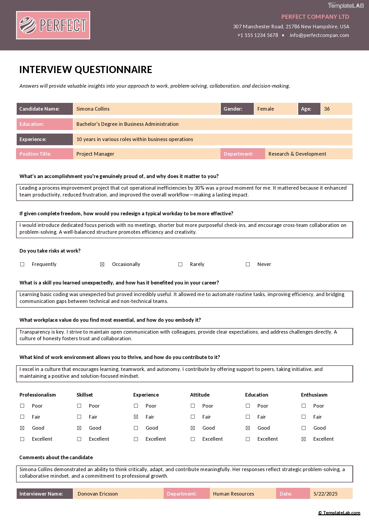 15 Free Questionnaire Templates Word PDF Excel TemplateLab