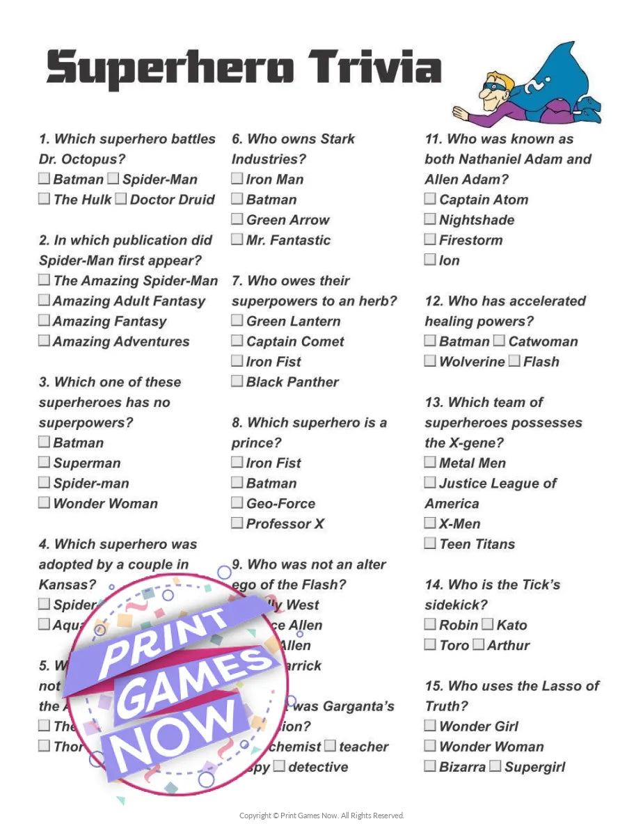 Hard Pub Quiz Questions and Answers Printable