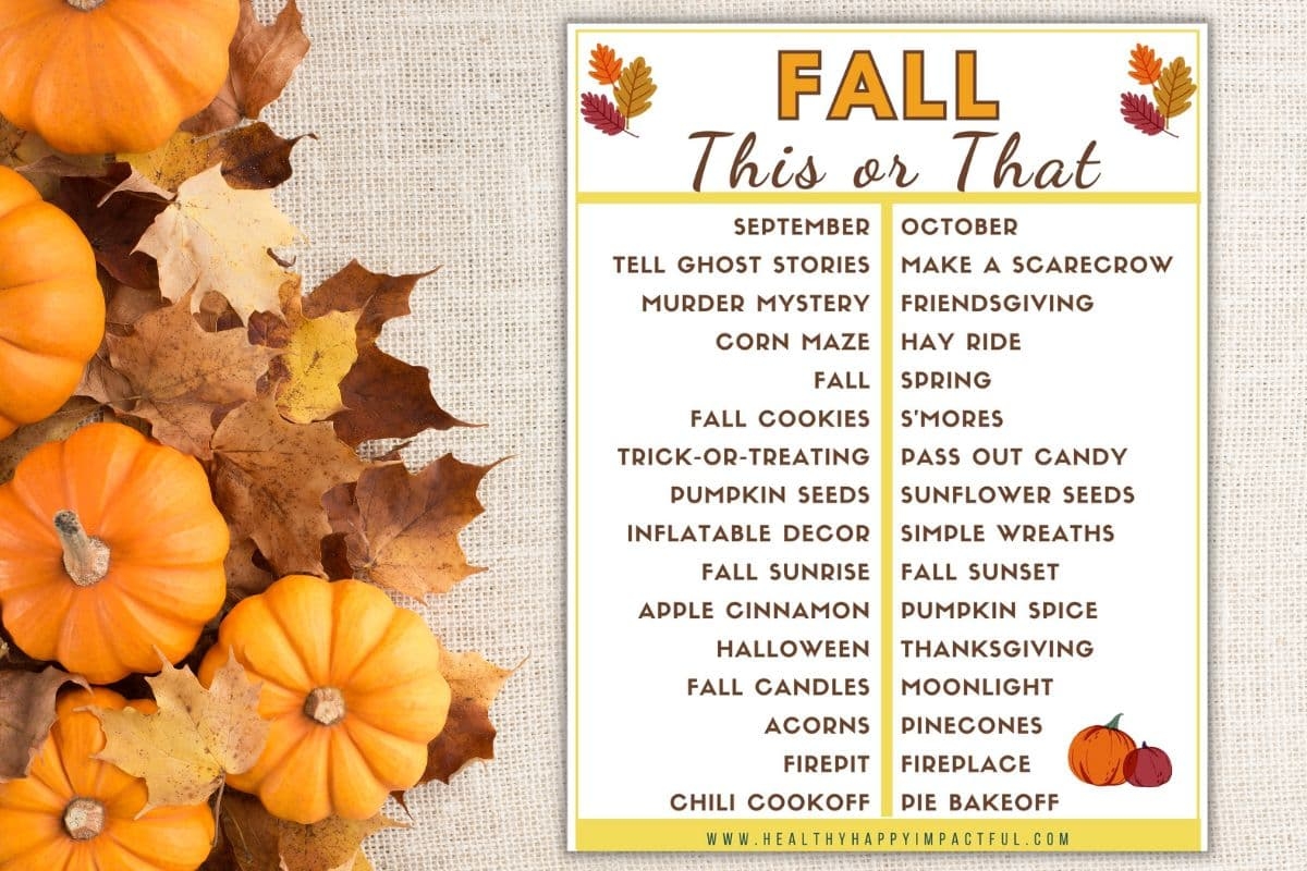 150 Fun Fall This Or That Questions For All Ages Free Printable Healthy Happy Impactful