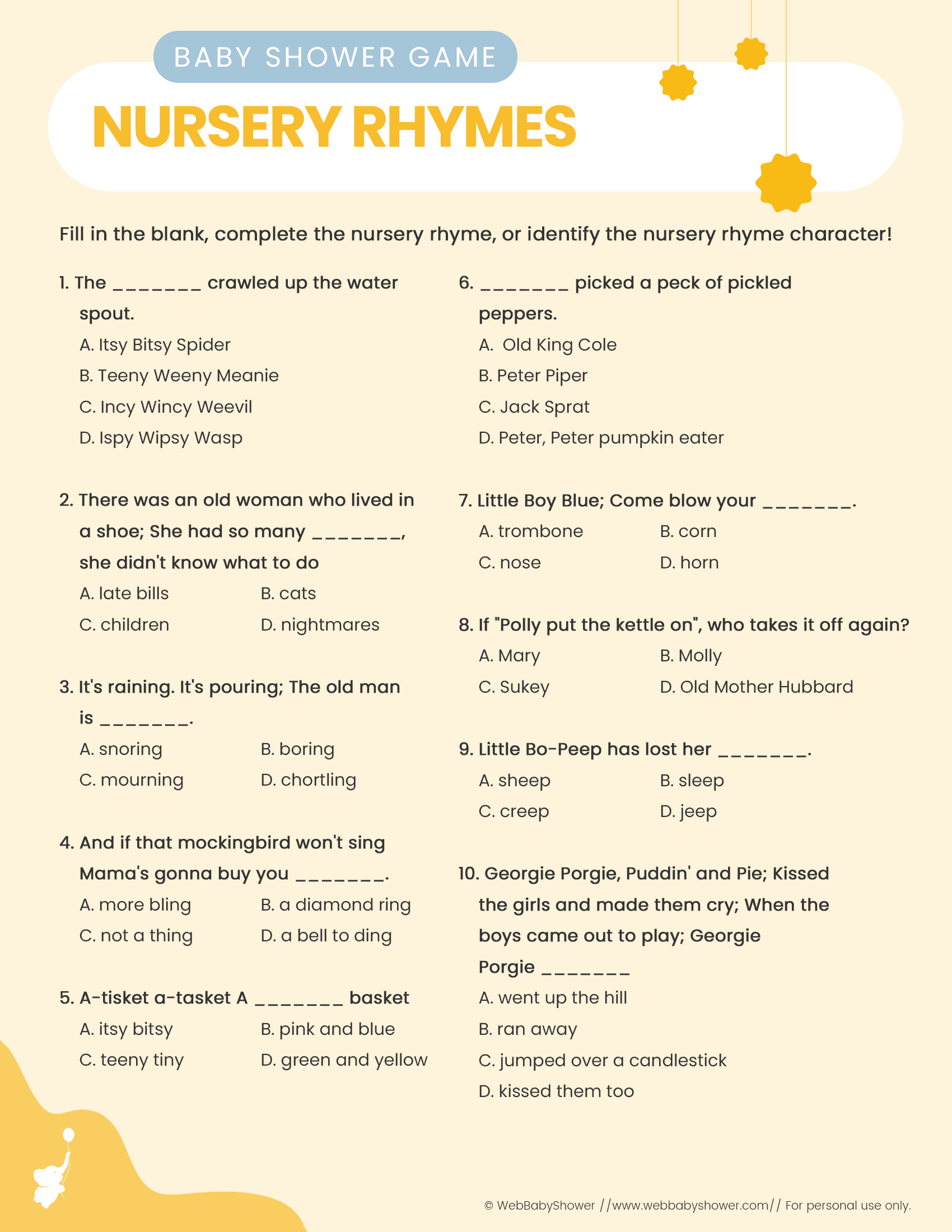 18 Baby Shower Trivia Quiz Games and 25 Questions That Your Guests Will Love 