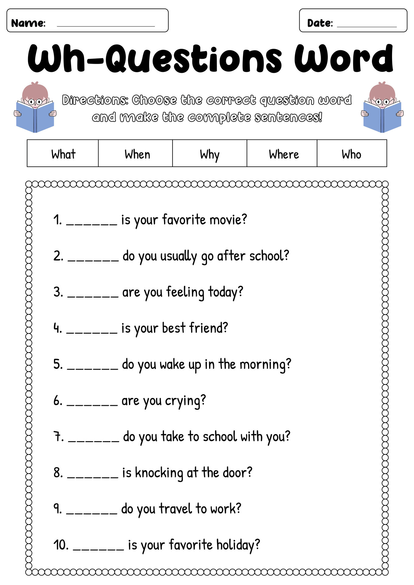 18 Wh Questions Reading Comprehension Worksheets Free PDF At Worksheeto