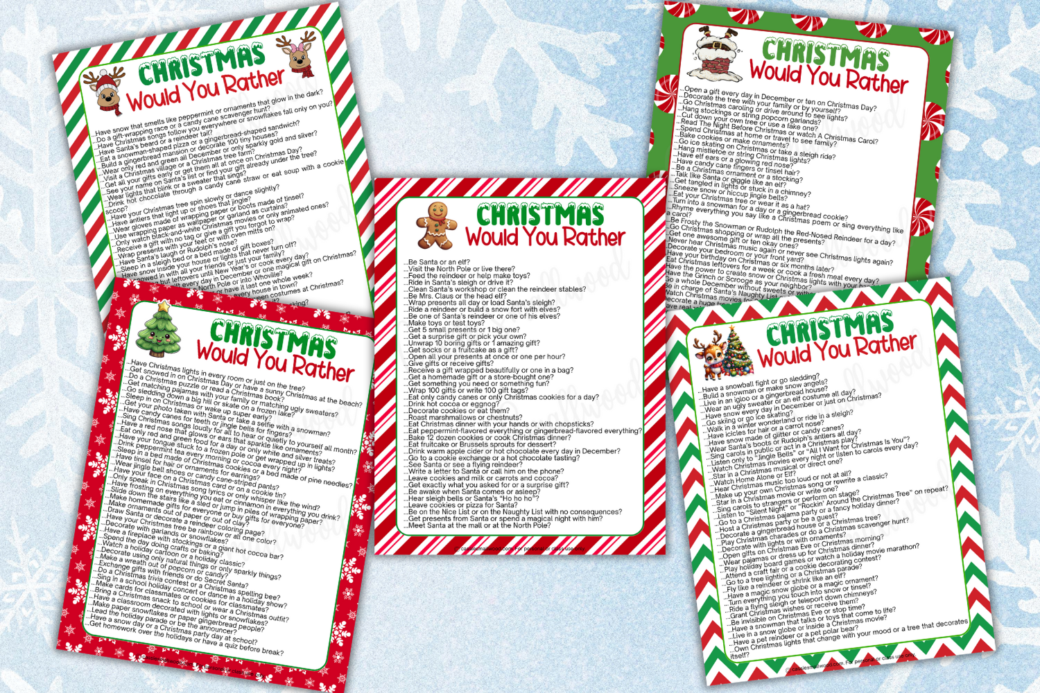 Would You Rather Questions Printable for 3 People Free