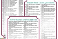 200 Never Have I Ever Questions For Kids FREE Printable