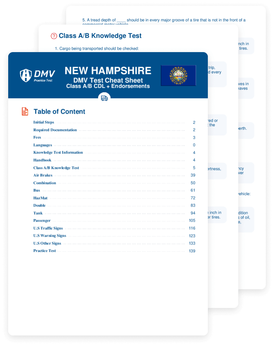 2025 New Hampshire DMV CDL Test Cheat Sheet 99 Pass Rate 
