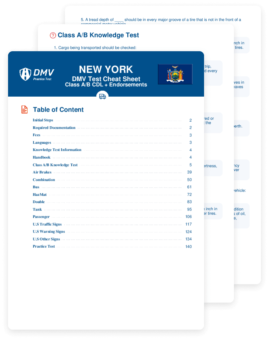 2025 New York DMV CDL Test Cheat Sheet 99 Pass Rate 