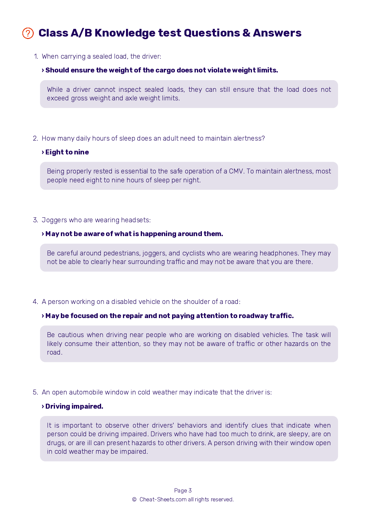 2025 North Carolina DMV CDL Permit Test Cheat Sheet 99 Pass Rate 