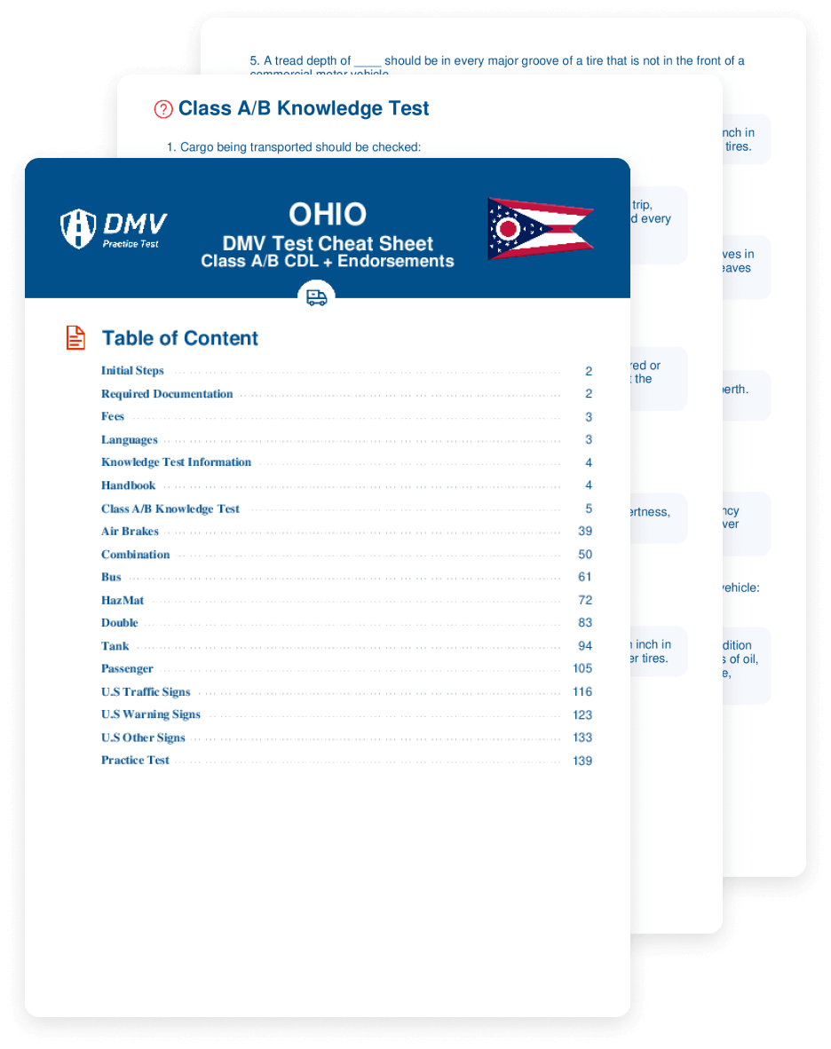 2025 Ohio DMV CDL Test Cheat Sheet 99 Pass Rate 