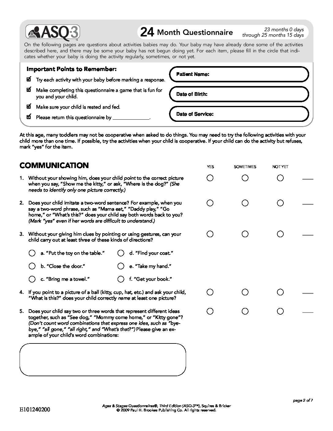 24 month asq metropolitan pediatrics