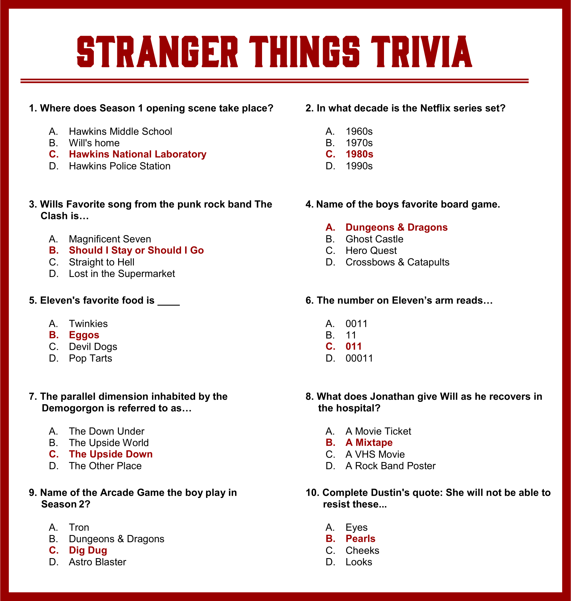 250 Easy Trivia Questions And Answers Thought Catalog Worksheets Library