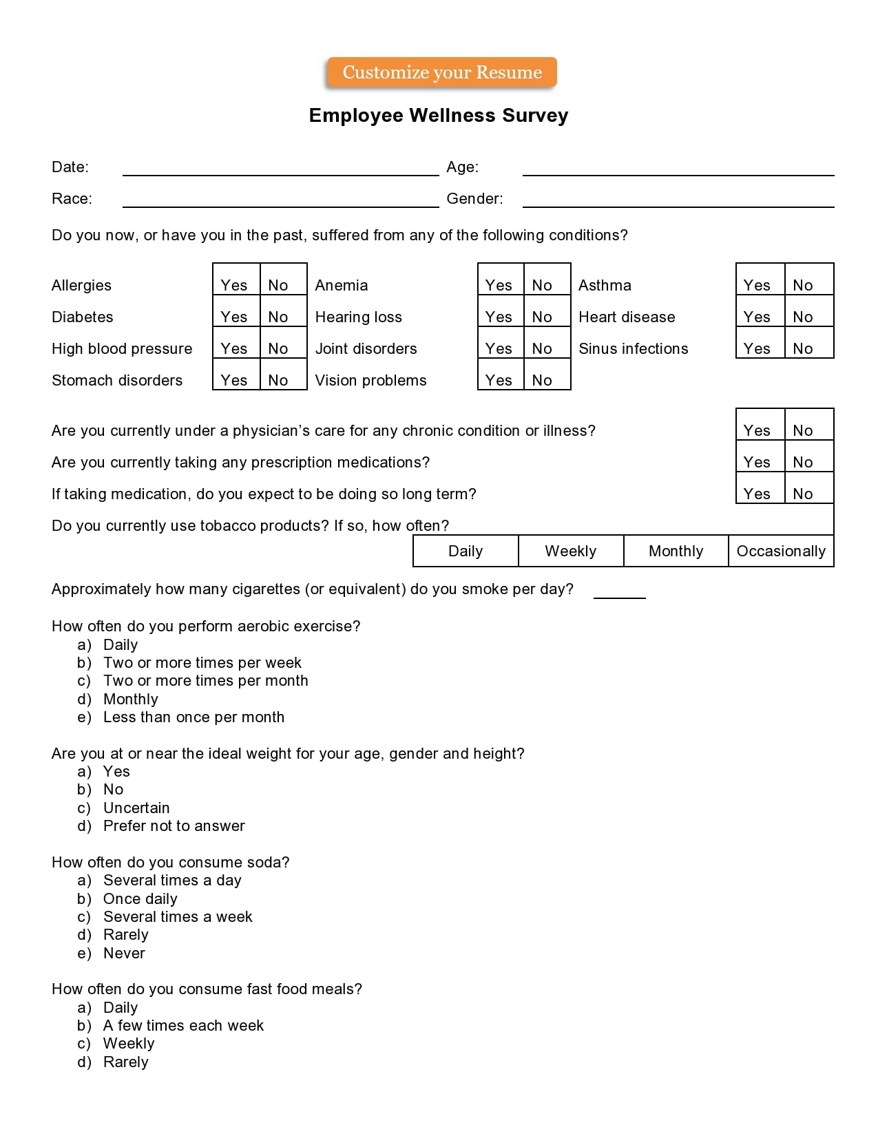 30 Free Survey Templates Examples Word Excel 