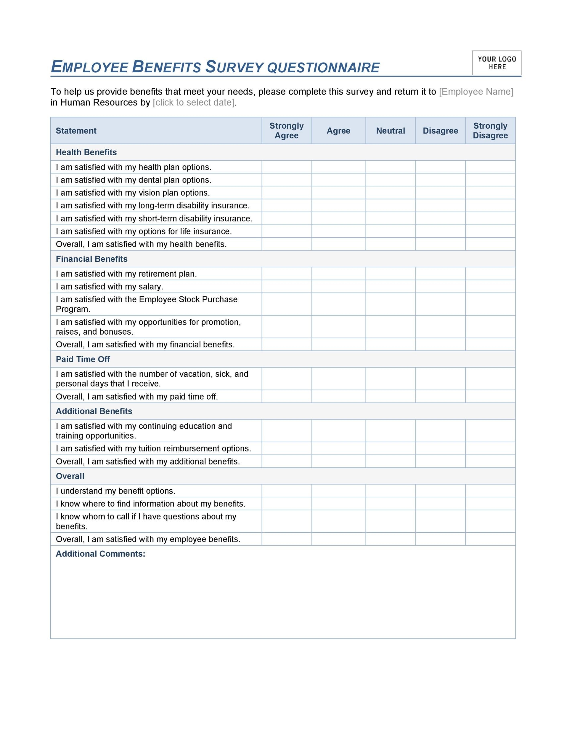 30 Questionnaire Templates Word TemplateLab