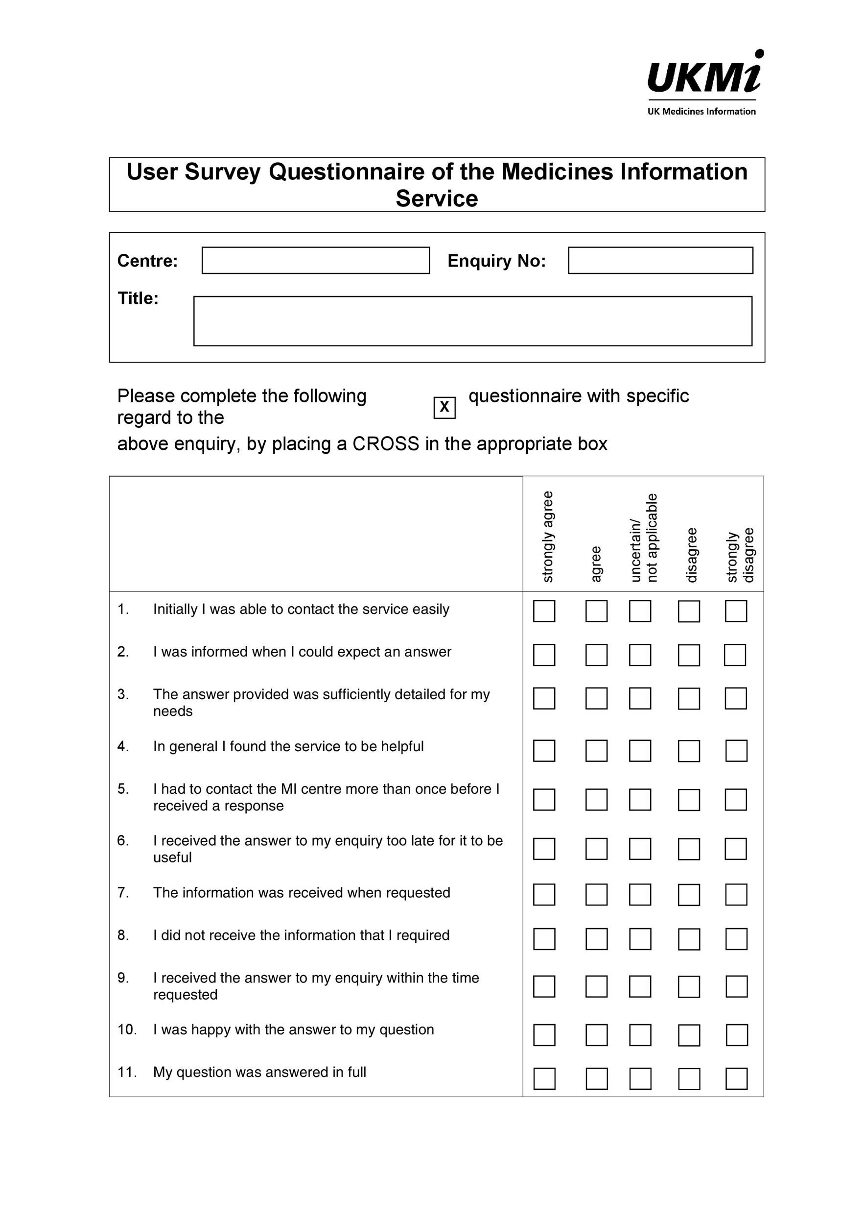 30 Questionnaire Templates Word TemplateLab Worksheets Library