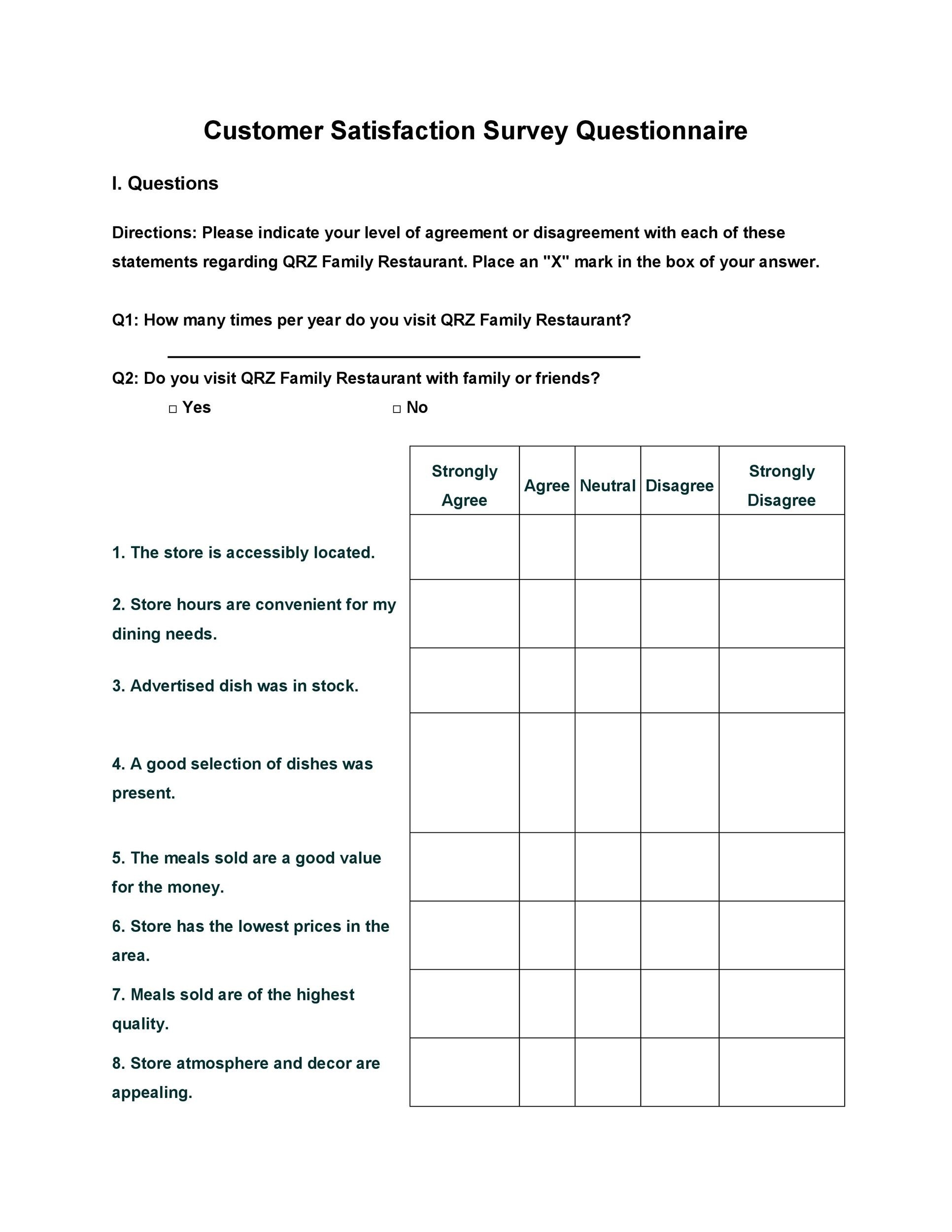 30 Questionnaire Templates Word TemplateLab Worksheets Library