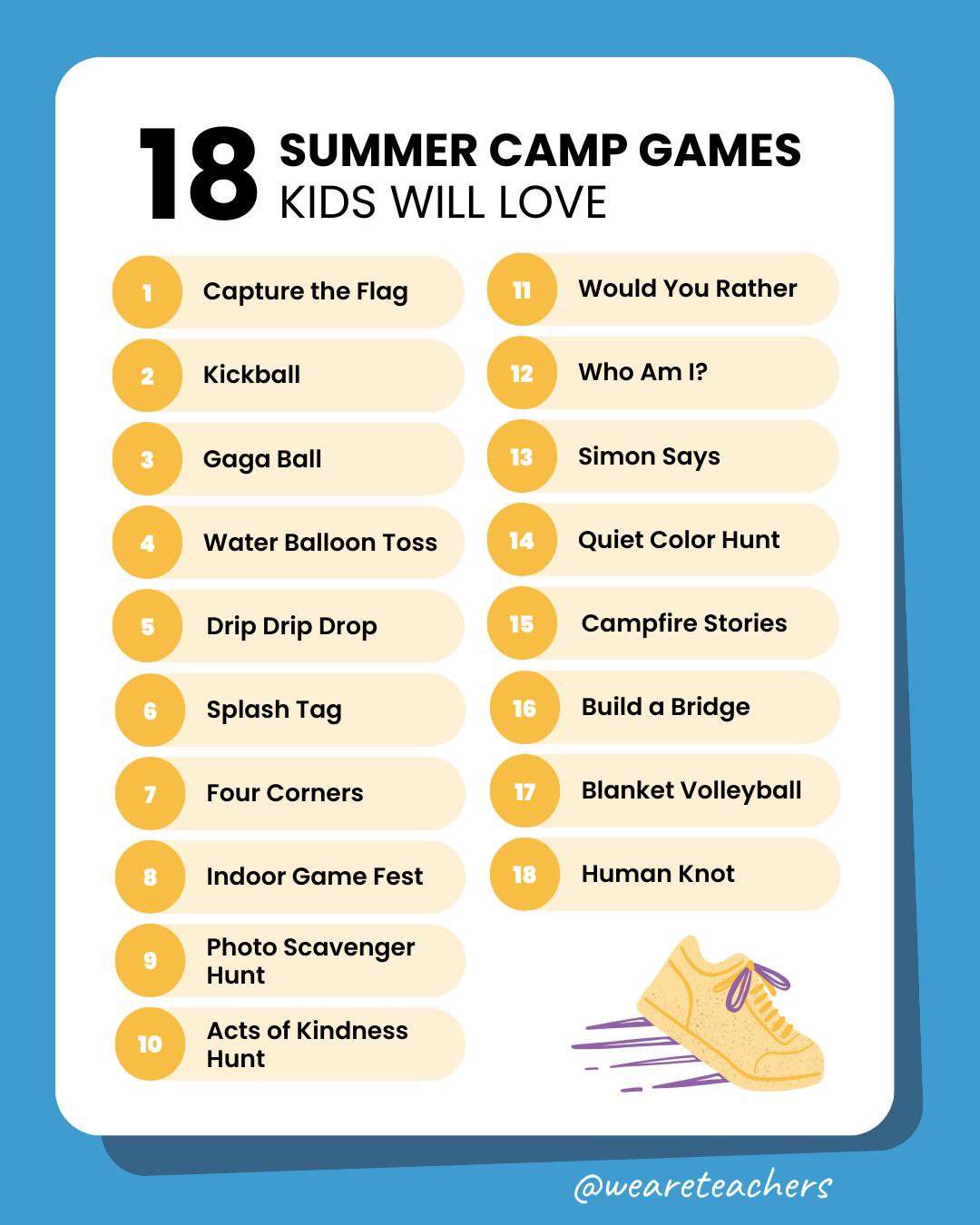 31 Epic Summer Camp Games Plus Free Scorecards 
