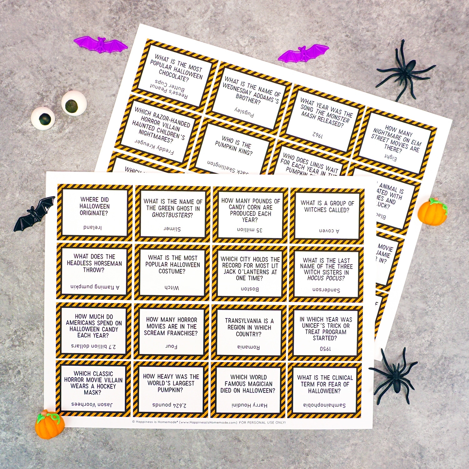 Free Trivia Question Cards Printable