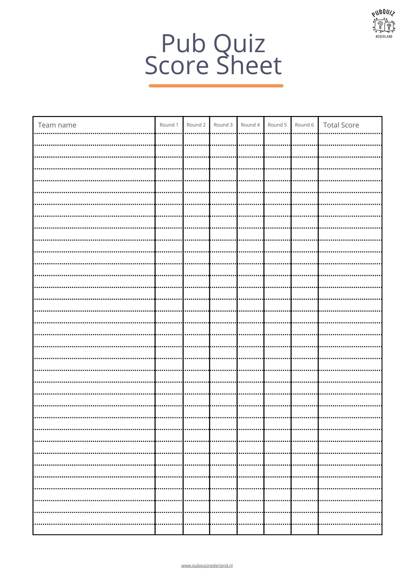 3x Free Pub Quiz Score Sheets Download The PDF