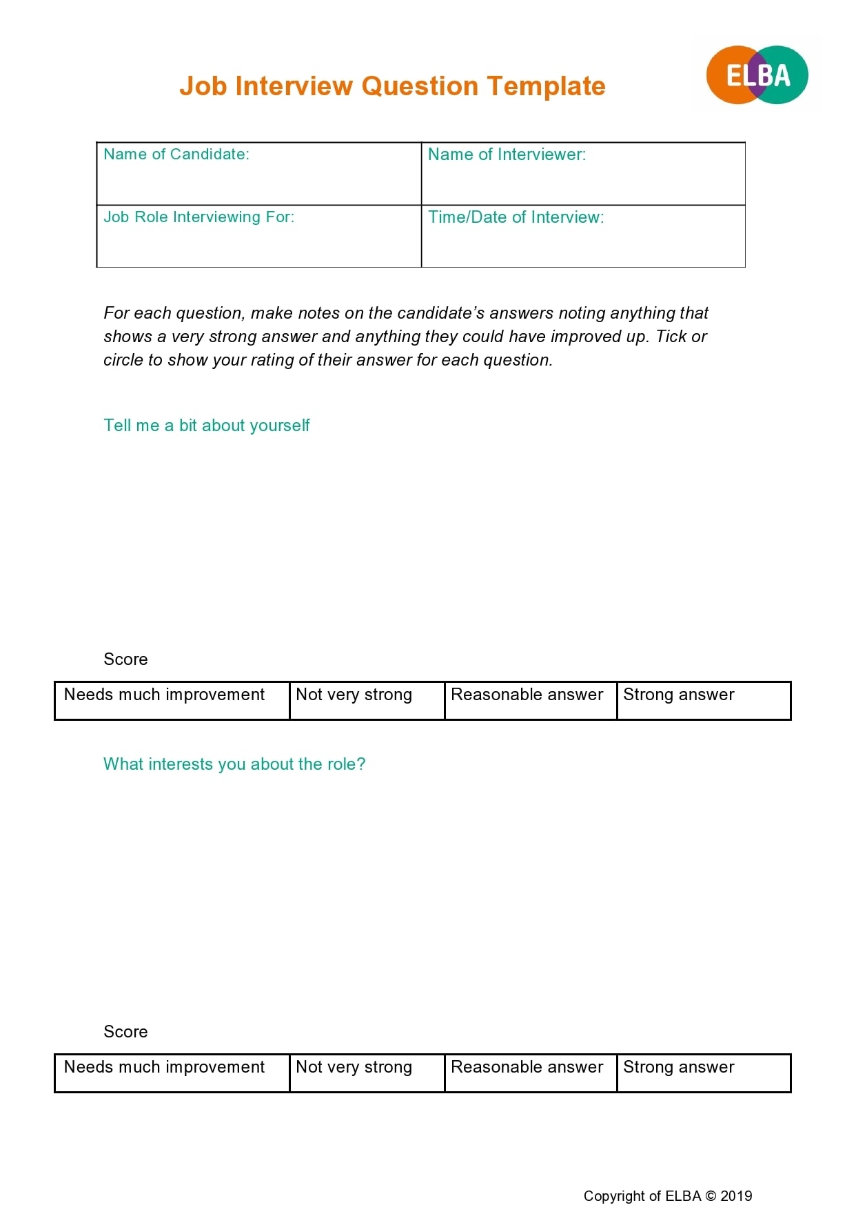 40 Best Interview Templates Formats Guides 
