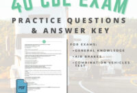 40 CDL Exam Practice Questions Answer Key 5 BONUS Questions Etsy