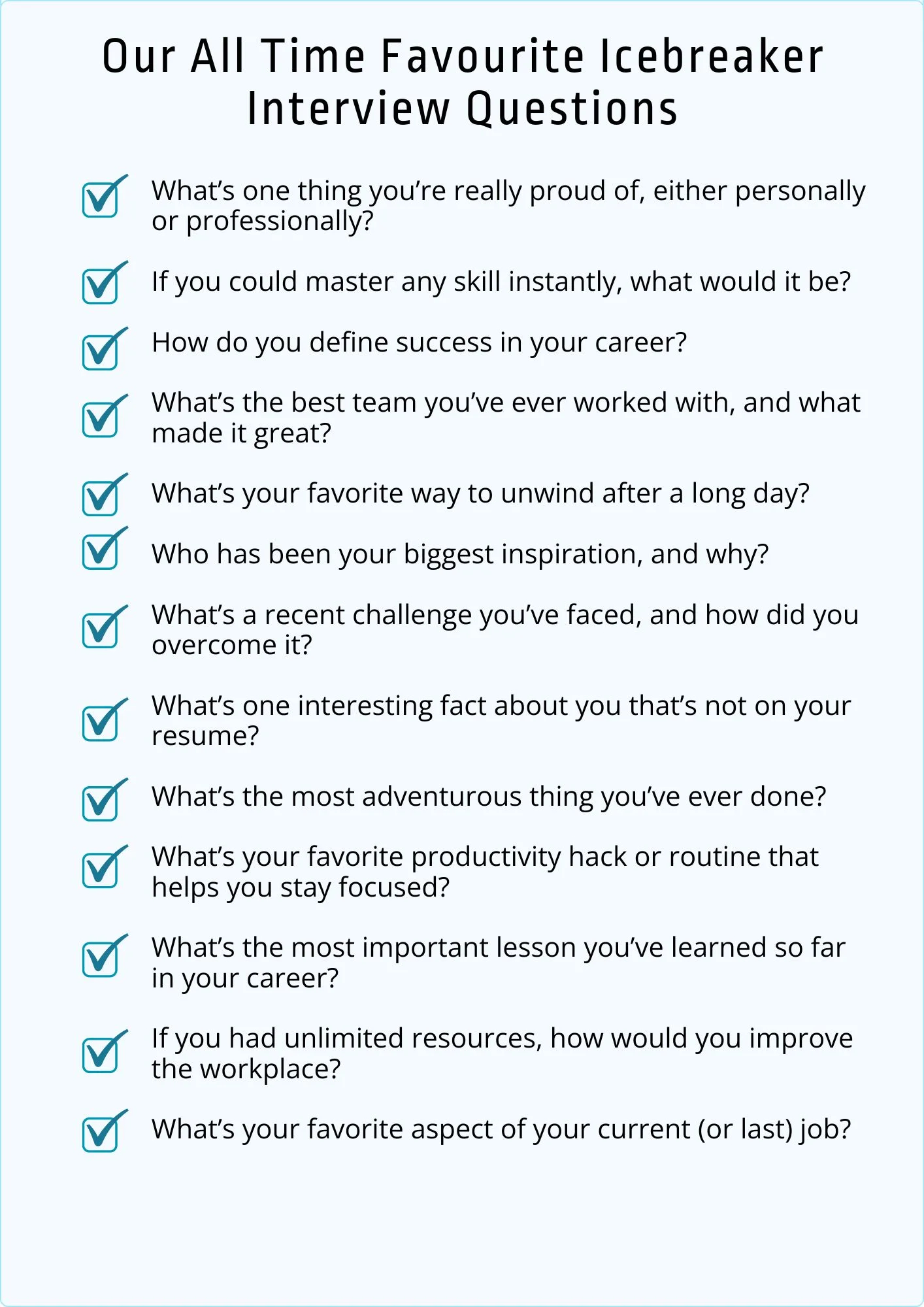 40 Icebreaker Interview Questions 2025 