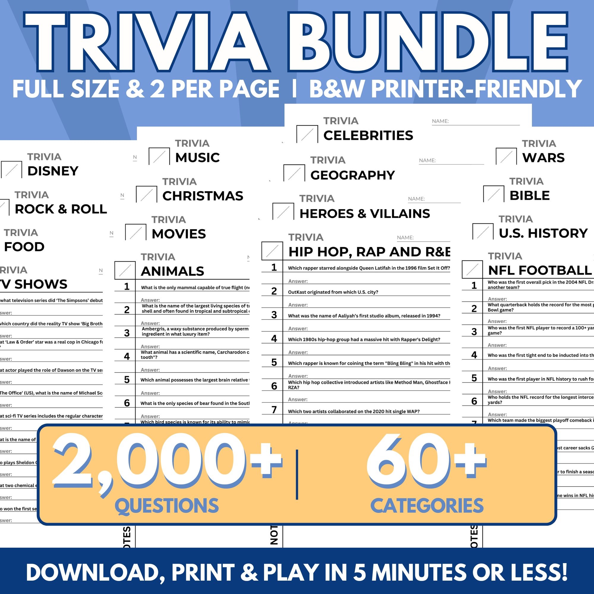 400 general knowledge trivia questions answers 2025