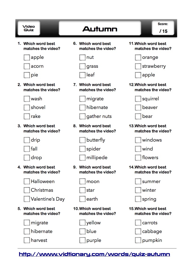 45 Fall Trivia Questions And Answers For Kids And Adults Worksheets Library