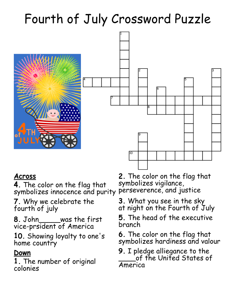4th Of July Trivia Worksheet WordMint