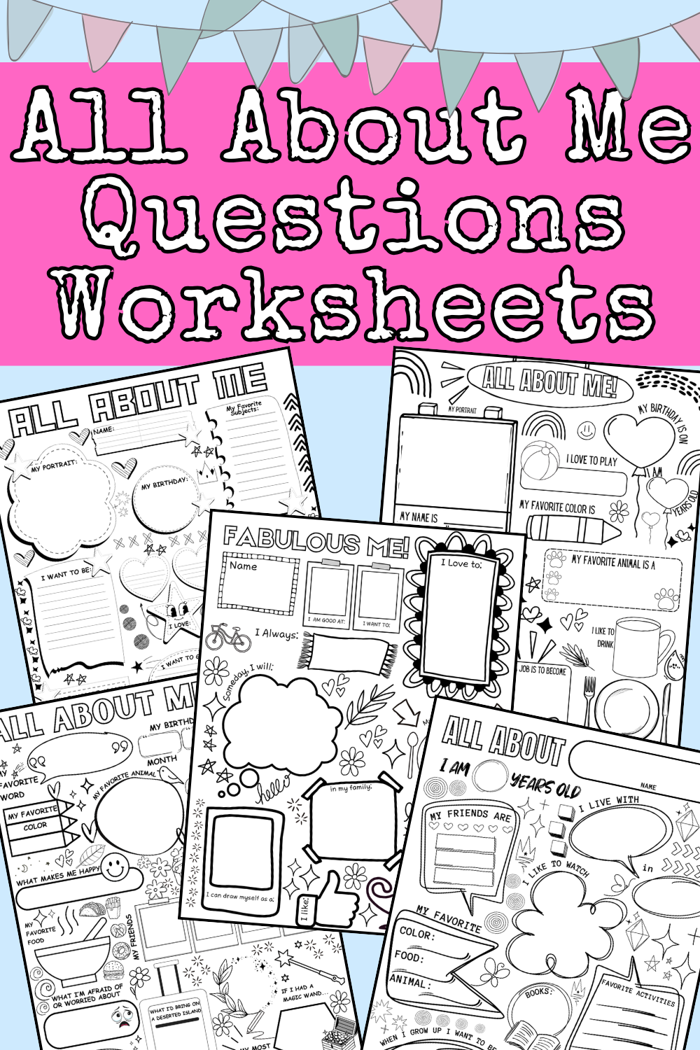 5 Free Printable Worksheets With All About Me Questions For Kids