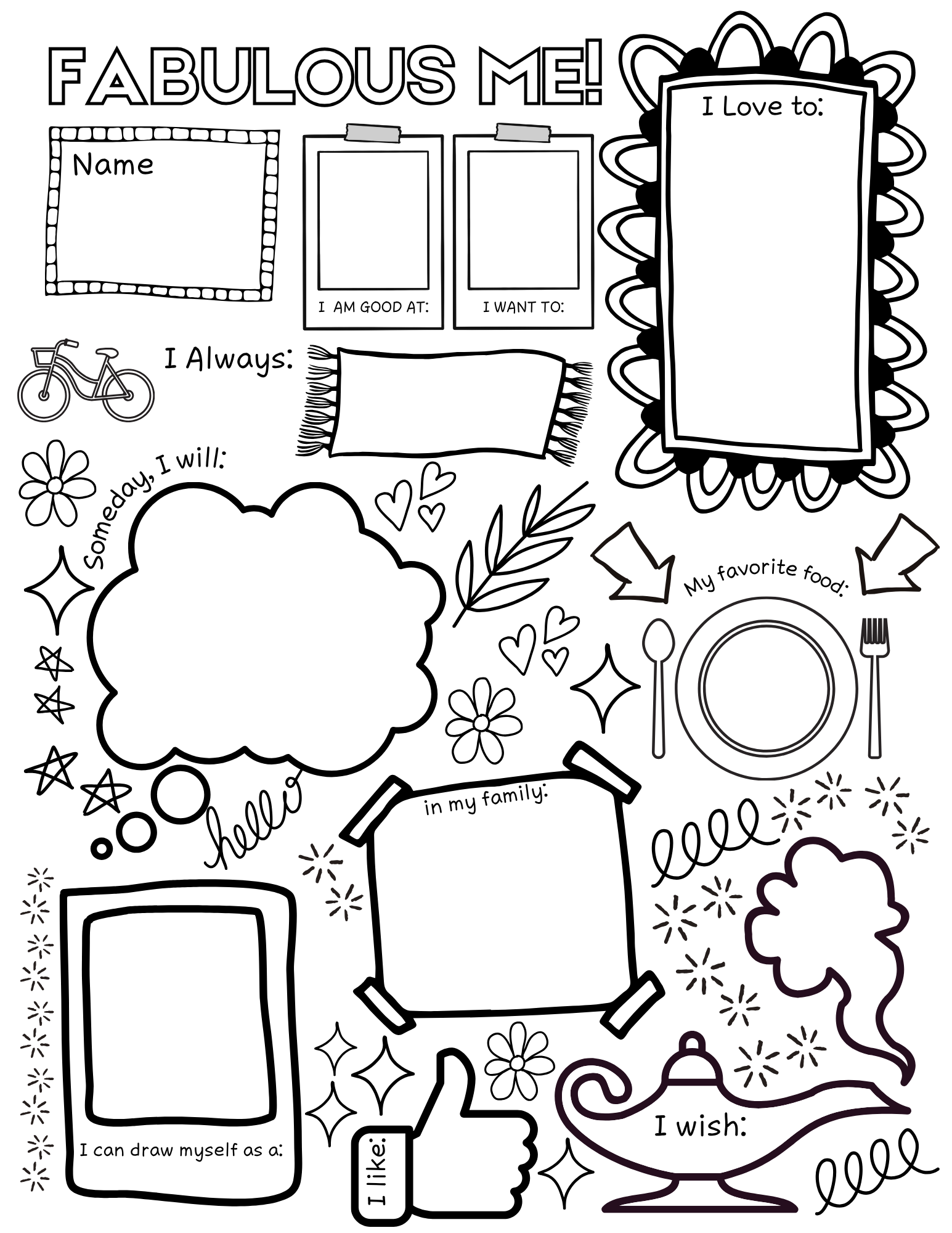 5 Free Printable Worksheets With All About Me Questions For Kids