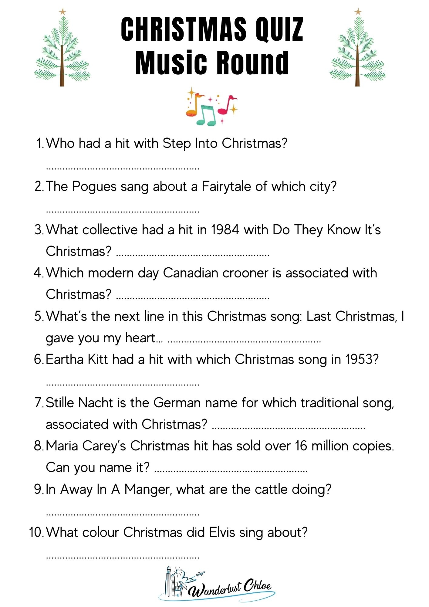 50 Christmas Quiz Questions Printable Picture Rounds 2025