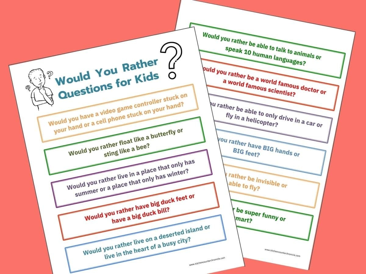 50 Fun Would You Rather Questions For Kids