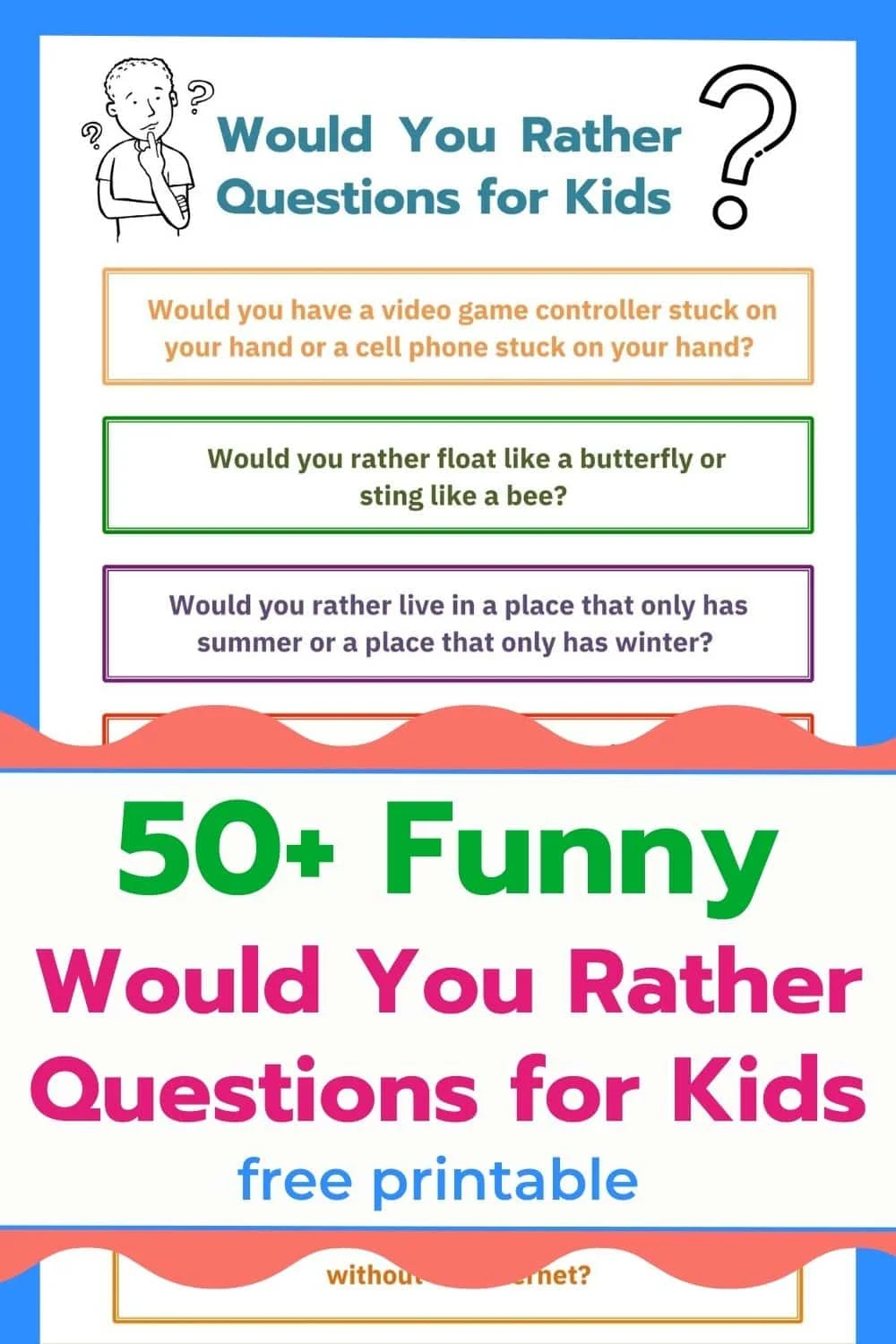 Printable Funny Would You Rather Questions Kids