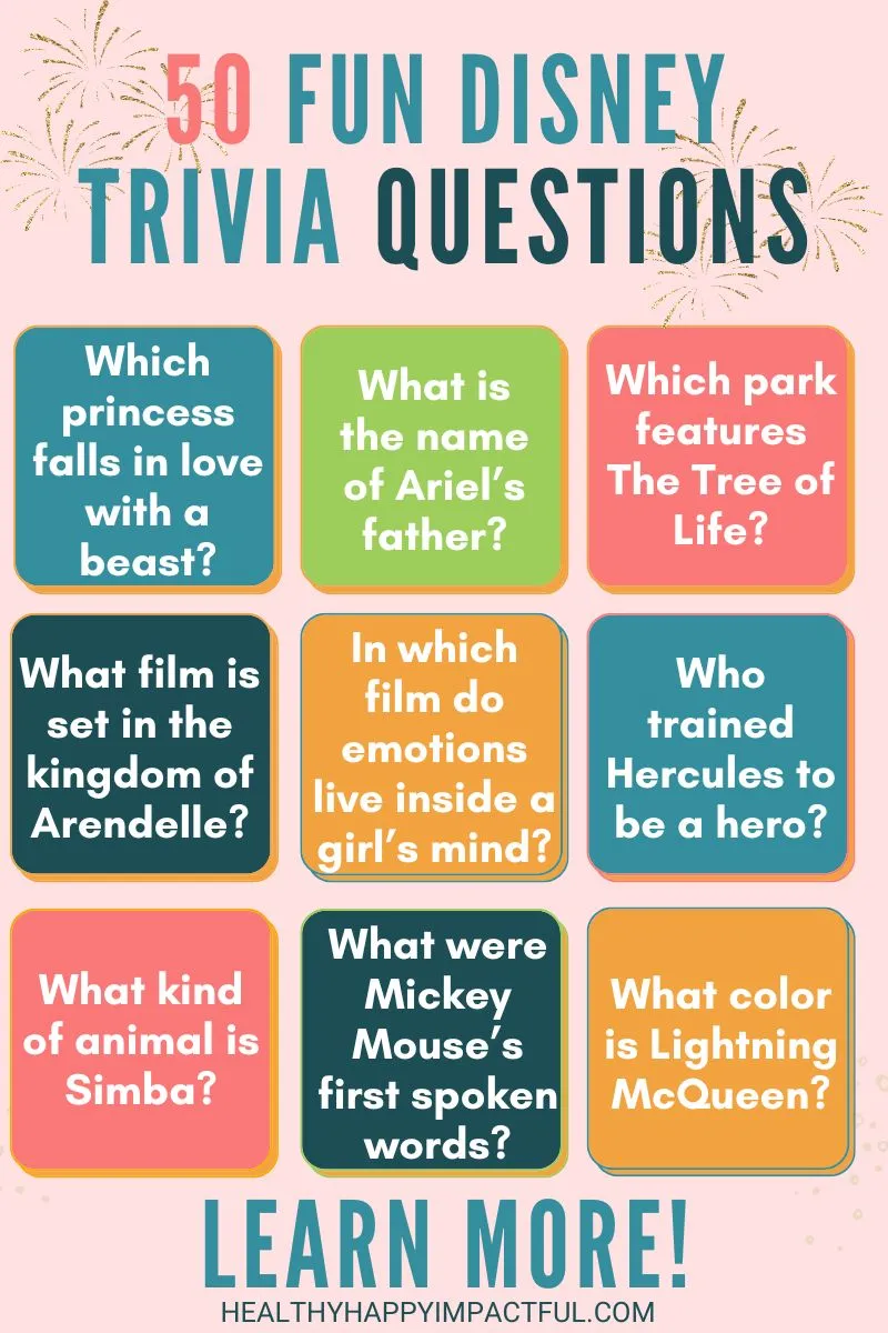 Disney Movie Trivia with Answers Printable
