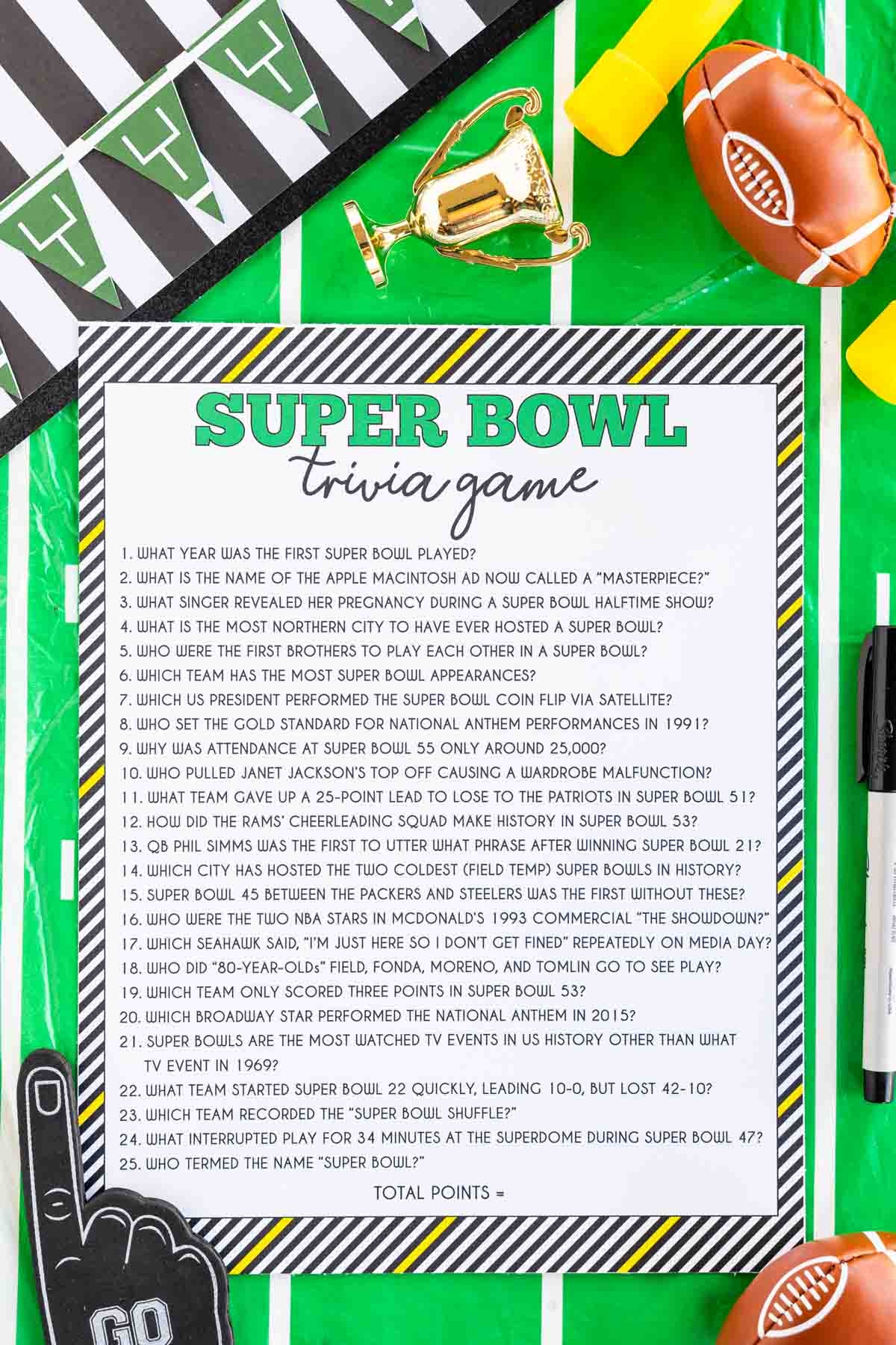Easy Football Trivia Questions Printable
