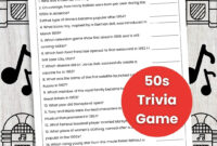 50s Trivia Game 50s Theme Party Game Trivia Game For Teens And Adults Office Party Game Pub Trivia Etsy
