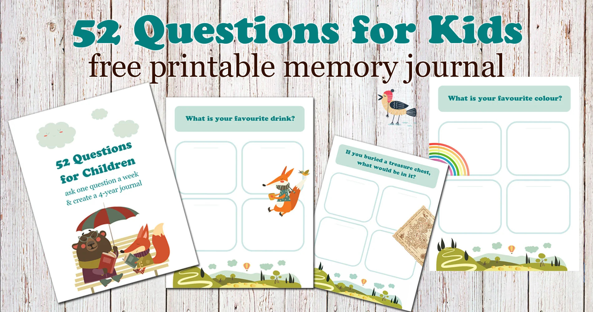 52 Questions To Ask Children Free Printable Q A Journal