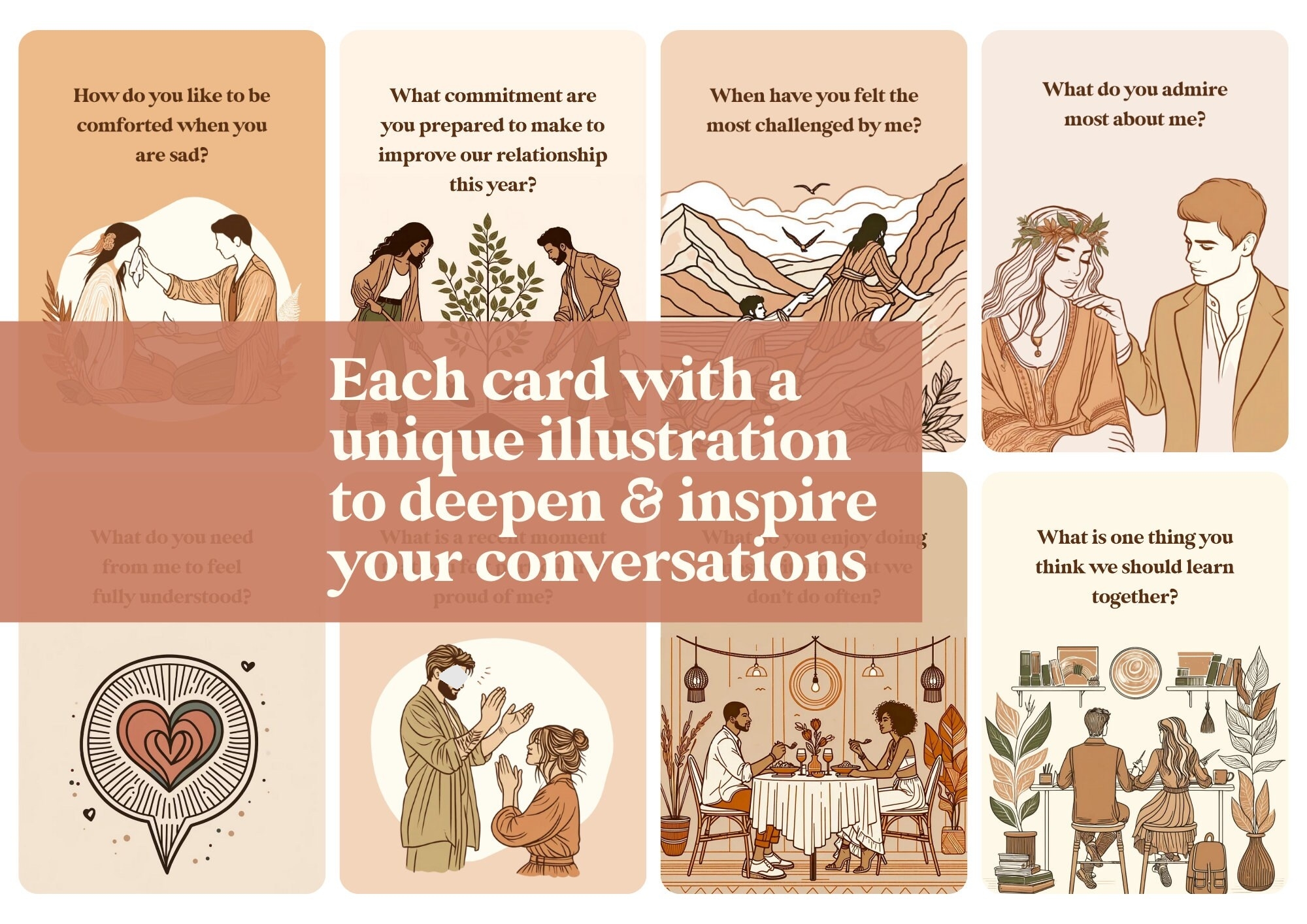 52 Romantic Couples Conversation Starters Printable Adult Game Cards Relationship Questions To Enhance Emotional Intimacy On Date Night