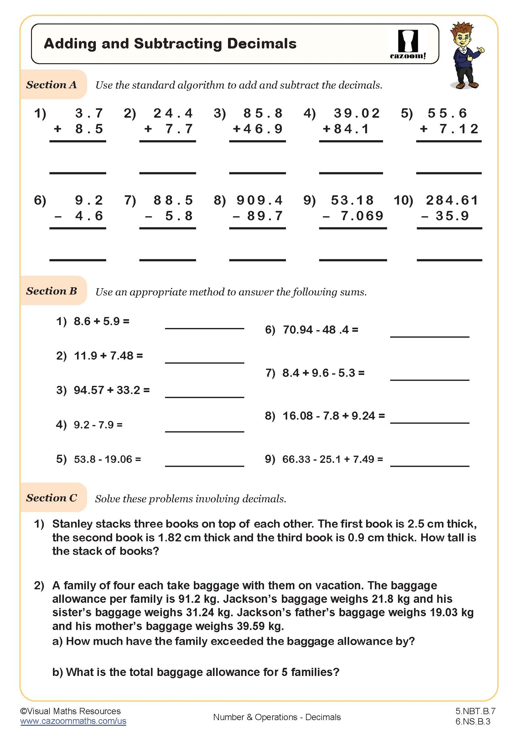 5th Grade Math Worksheets PDF Printable PDF Worksheets Cazoom Math
