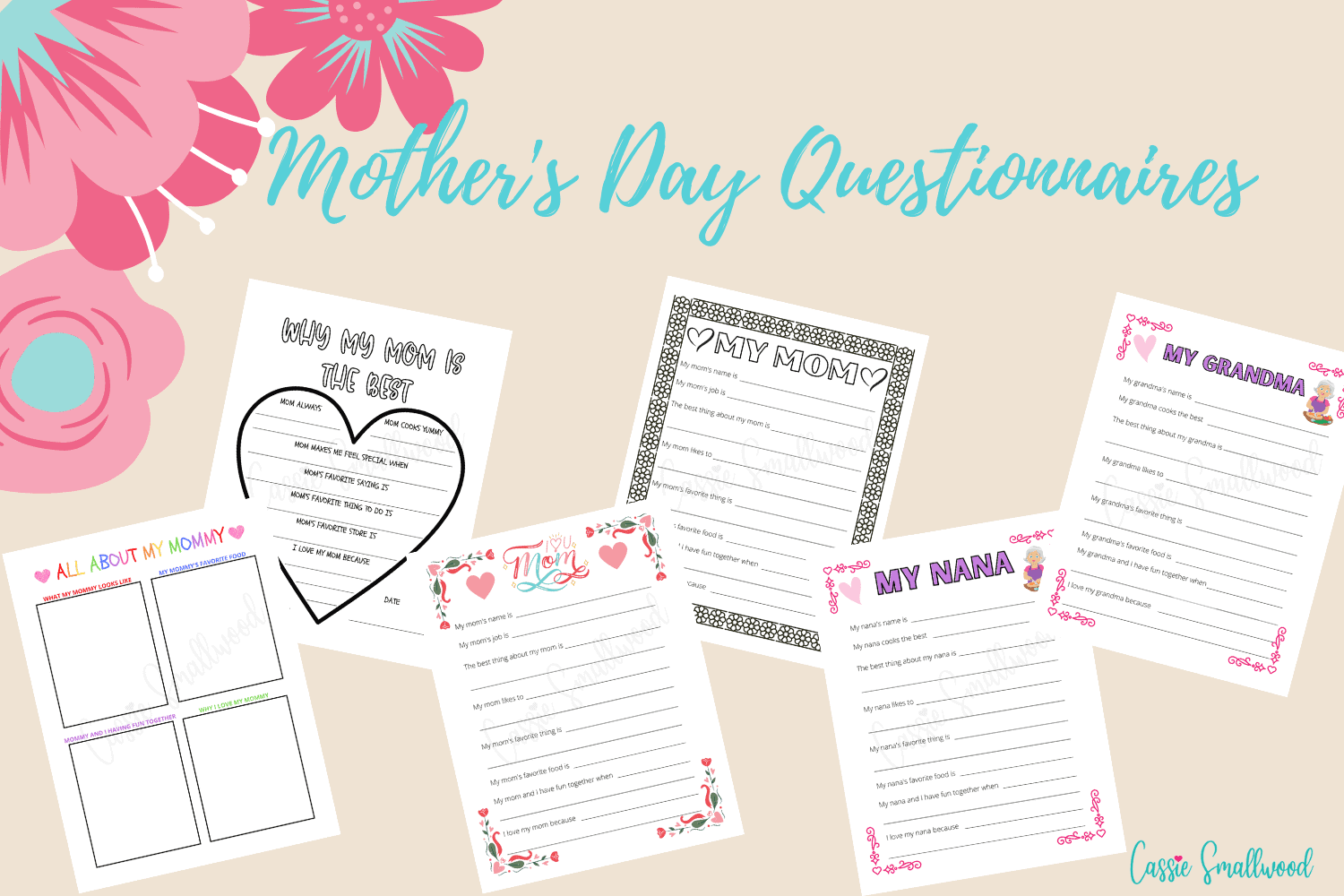 6 Cute Mother s Day Questionnaires Free Printables Cassie Smallwood