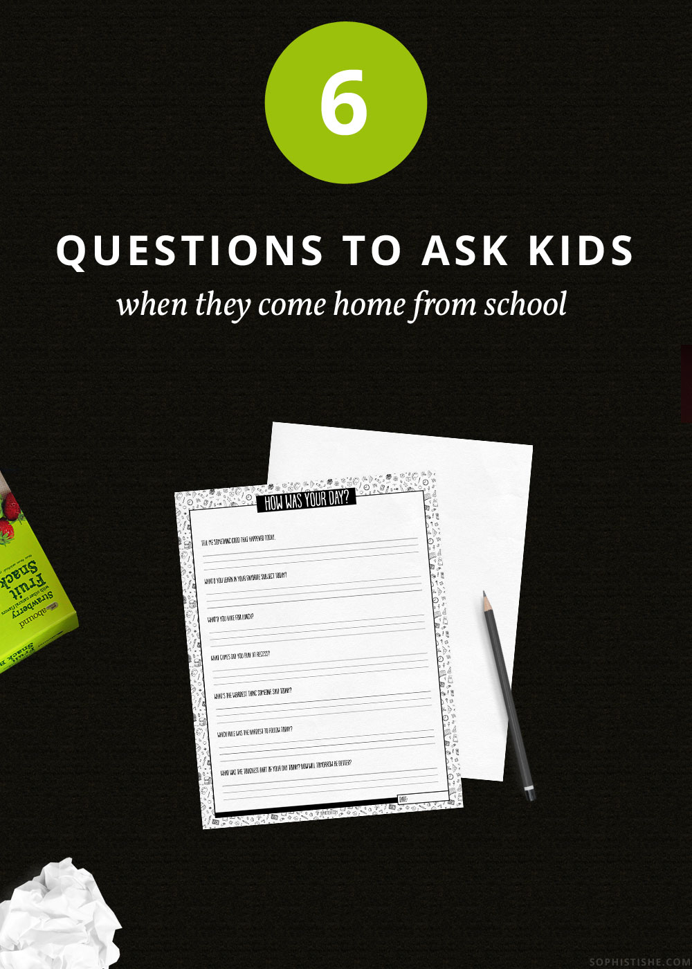 6 Questions To Ask Your Kids When They Come Home From School Printable Iriemade
