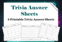 6 Trivia Night Answer Sheets Printable Rounds Questions Letter Size Digital Etsy