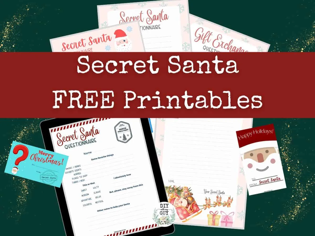 7 FREE Printable Secret Santa Questionnaires Forms Tags DIY With My Guy
